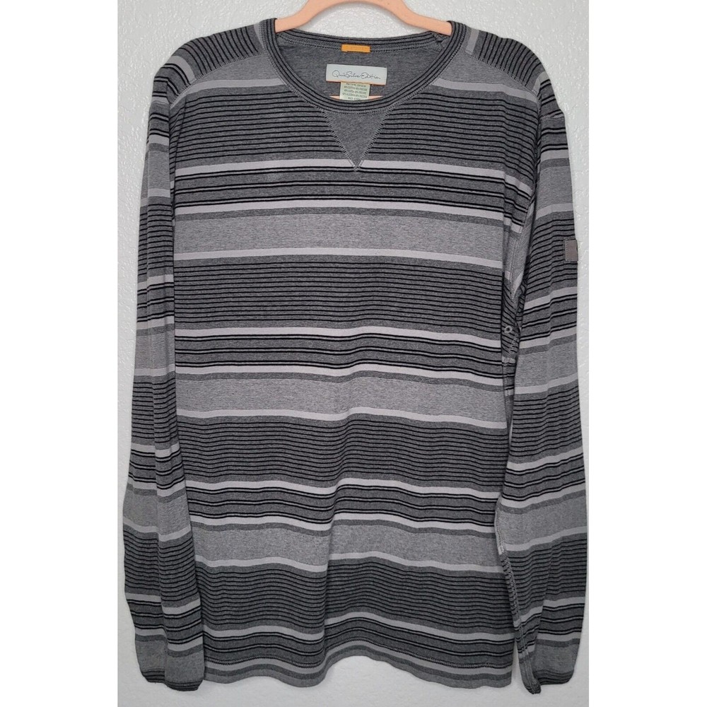 Quiksilver Custom Fit Men's Size XL Light Blue/Grey Long Sleeve Crew Sweater